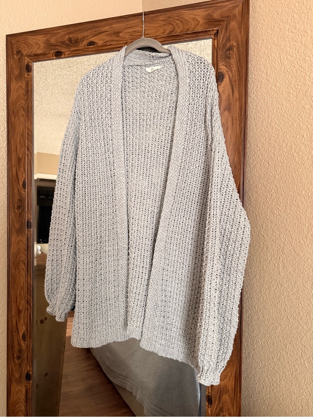 Cozy Open-Front Women’s Cardigan Sweater - Light Gray